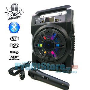 Φορητό Αυτοενισχυόμενο Ηχείο - Ηχοσύστημα LED Bluetooth USB,SD,FM,AUX Karaoke Mp3 Player με Μικρόφωνο - Multimedia Speaker NS-T10MIC