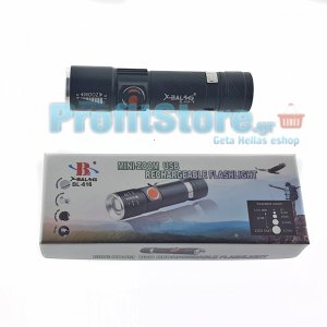 Mini Tactical Φακός ZOOM 200LM USB - Υψηλής Φωτεινότητας BL-616-T6 ZOOM