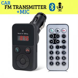 Ασύρματος Πομπός Bluetooth USB, SD MP3 Player &amp; Φορτιστής USB Αυτοκινήτου με Μικρόφωνο Handsfree &amp; Τηλεχειριστήριο - Car FM Transmitter