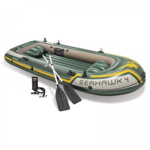 Intex Φουσκωτή Βάρκα Seahawk 4 SET με Κουπιά και Τρόμπα