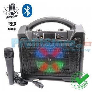 Φορητό Αυτοενισχυόμενο Ηχείο - Ηχοσύστημα LED Bluetooth USB,SD,FM,AUX Karaoke Mp3 Player με Μικρόφωνο - Multimedia Speaker NS-T10MIC