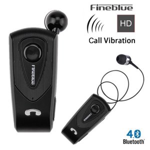 Ακουστικό Bluetooth Handsfree με Δόνηση &amp; Επεκτεινόμενο Καλώδιο Fineblue - Wireless Headset