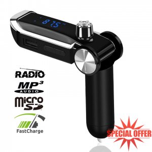 Πομπός - Αναμεταδότης Αυτοκινήτου Bluetooth USB, TF, MP3 Player &amp; Ταχύ - Φορτιστής Handsfree - Car FM Transmitter