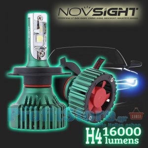 LED Φώτα Αυτοκινήτου NovSight N8 H4 6500K 16000LM (2x8000) 60W (2x30W) CAN BUS