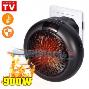 Νέα Μίνι Σόμπα Πρίζας - Αερόθερμο 900Watt Handy Heater με Θερμοστάτη &amp; Χρονοδιακόπτη