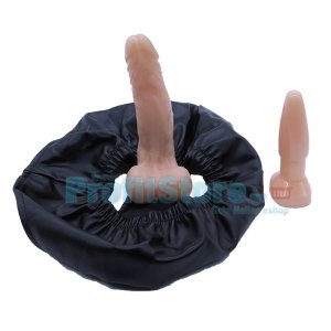 Latex Δερμάτινο Εσώρουχο Αυτοϊκανοποίησης με Εσωτερικό Ομοίωμα Πέους - Double Attack Dildo &amp; Butt Plug Panty Underwear
