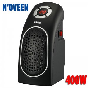 Μίνι Σόμπα Πρίζας Noveen - Αερόθερμο 400Watt με Θερμοστάτη, Χρονοδιακόπτη, Ρυθμιζόμενη Πρίζα &amp; Οθόνη