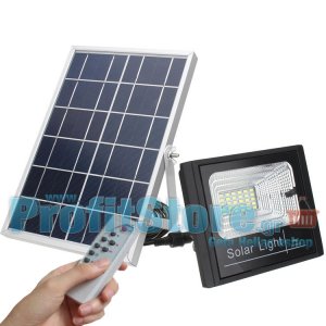Αδιάβροχος Ηλιακός Προβολέας 40W με Φωτοβολταϊκό Πάνελ, Τηλεκοντρόλ &amp; Χρονοδιακόπτη - Solar Panel