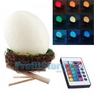 Ανάγλυφο Φωτιστικό RGB LED Αυγό σε Φωλιά Πουλιού - Zen Egg Light Πολύχρωμο Τηλεχειριζόμενο Επαναφορτιζόμενο USB με 16 Αποχρώσεις &amp; 4 Προγράμματα