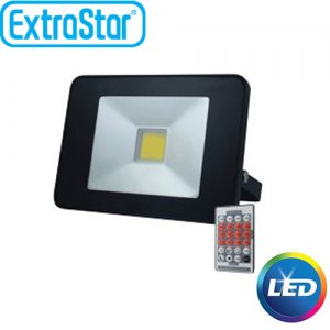 Extra Slim Προβολέας LED ExtraStar 20W με Ψυχρό Φως και Χειριστήριο
