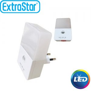 Φωτάκι Νυκτός Αυτόματο LED ExtraStar 0,2W με Ψυχρό Φως