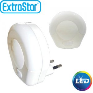 Φωτάκι Νυκτός LED ExtraStar με Διακοπτη 1W με Ψυχρό Φως