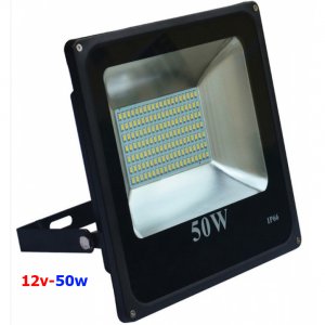 Αδιάβροχος Προβολέας Slim 50,500W LED 12V με Ακροδέκτες LP201-50 SMD 5.000 Lumens. .
