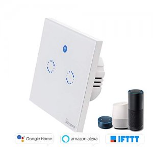 Επιτοίχιος Διπλός Διακόπτης Αφής με Wi Fi - Sonoff Wall Switch T1 EU 2C