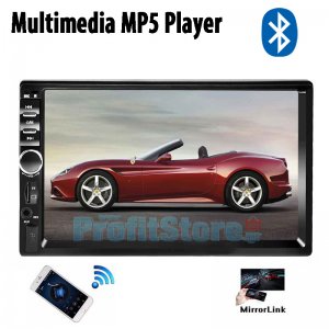 Multimedia Ηχοσύστημα - Ενισχυτής με Οθόνη Αφής 7 2 DIN TFT Bluetooth Handsfree Αυτοκινήτου MP5, MP3, USB, SD, FM, AUX, TV με Τηλεχειριστήριο 4x45W