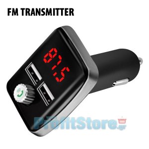Fm Transmitter Φορτιστής Αυτοκινήτου 2 x USB, SD Bluetooth Handsfree Mp3 Player με Μικρόφωνο - Car Kit Ανοιχτής Ακρόασης