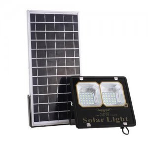 Ηλιακός Προβολέας LED 20W Αδιάβροχος Διπλού Κατόπτρου με Χρονοδιακόπτη, Ηλιακό Πάνελ &amp; Αισθητήρα Φωτός , Φωτοκύτταρο
