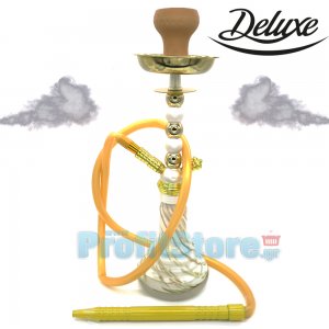 Deluxe Ναργιλές 44εκ GOLD - Shisha Hookah με Κεραμικό Μπολάκι