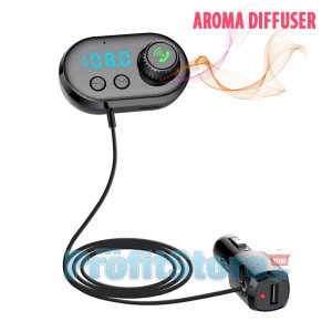 Bluetooth Πομπός Αυτοκινήτου με USB Φορτιστή &amp; Αρωματικό -  Micro SD - TF, MP3 Player με LCD Οθόνη για τον Αεραγωγό - Car FM Transmitter