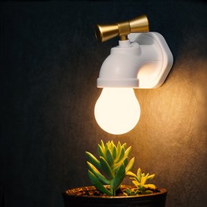 Mini LED Νυχτερινός Φωτισμός Τοίχου USB Επαναφορτιζόμενο σε Σχήμα Βρύσης