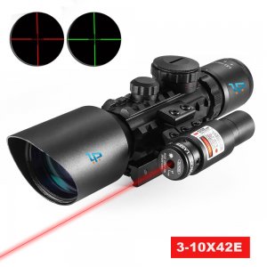 Διόπτρα Μονόκυαλο Σκοπευτικό - Hunting Rifle Scope 3-10x42 Zoom Illuminated + Red Laser