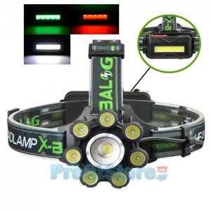 Διπλός Φακός Κεφαλής με 8 LED &amp; Οπίσθια Φώτα Ποδηλάτου 400lm Υψηλής φωτεινότητας με Zoom - USB Επαναφορτιζόμενος Headlamp with Backhead Light