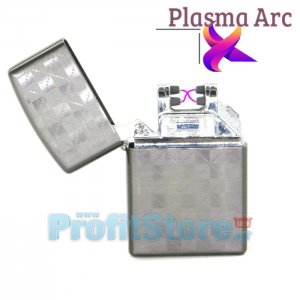 Αντιανεμικός Ηλεκτρικός Double X Plasma Arc Αναπτήρας Τύπου Zippo - Arc Lighter USB Επαναφορτιζόμενος Σκακιέρα