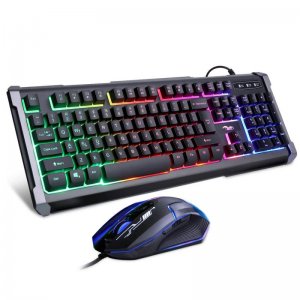 Σετ Gaming Πληκτρολόγιο &amp; Ποντίκι Andowl με Πολύχρωμο Φωτισμό LED - Gaming Keyboard &amp; Mouse
