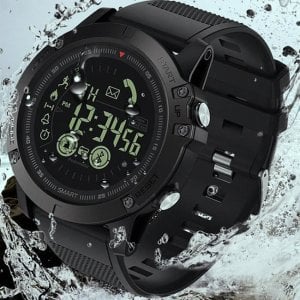 Tactical Smartwatch Αδιάβροχο Sport LCD Ρολόι Bluetooth με Εφαρμογή Κινητού, Βηματομετρητή, Θερμιδομετρητή, Χρονόμετρο, Ξυπνητήρι
