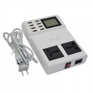 Πολυφορτιστής με 8 Θύρες USB &amp; 2 Πρίζες Ρεύματος - Power Charger