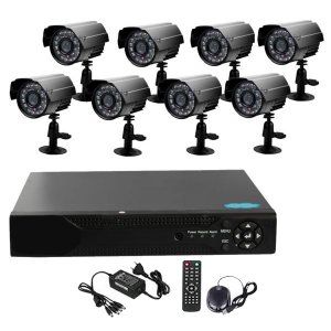Ολοκληρωμένο Σετ CCTV Ασφαλείας Καταγραφικό DVR με 8 Επιτοίχιες Λευκές Κάμερες με Νυχτερινή Λήψη