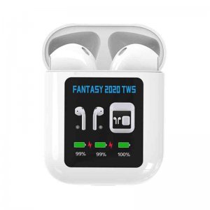 Ασύρματα Ακουστικά με Θήκη Φόρτισης - FANTASY 2020 1.3 inch LCD Display True Wireless White