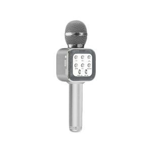 Ασύρματο Bluetooth Mικρόφωνο KARAOKE &amp; Hi-Fi Hχείο WSTER WS-1818 Ασημί