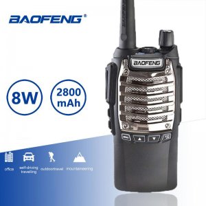 Ισχυρός Ασύρματος Φορητός Πομποδέκτης UHF VHF - Baofeng 8W 128 Κανάλια PMR Dual Band Long Range με Φακό LED Walkie Talkie