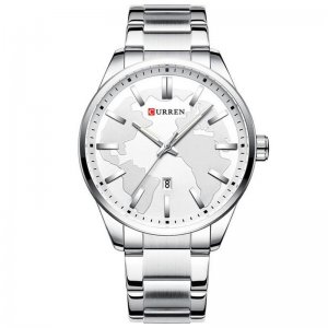 Ανδρικό Ρολόι Curren Silver-White - Watch Men Waterproof Calendar Quartz Wrist