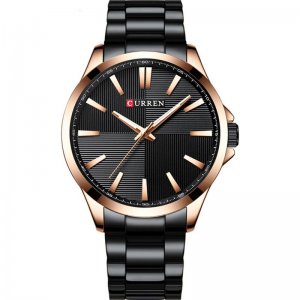 Αδιάβροχο Ανδρικό Ρολόι Curren Black-Rose Gold - Men Waterproof Quartz Watch
