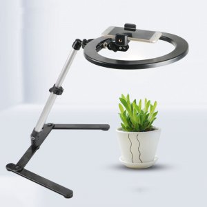 Φωτογραφικό Ring Light LED USB 26cm Φωτιστικό Δαχτυλίδι με 3 Χρώματα Φωτισμού, Dimmer, Stand &amp; Βάση για Κινητό - Photo Lamp