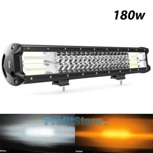 Αδιάβροχος Προβολέας με 60 Διπλά LED Ψυχρός &amp; Κίτρινος Φωτισμός - Μπάρα Αυτοκινήτου με Λειτουργία Flashing , Strobe 180W 12V Εκτάκτου Ανάγκης SOS
