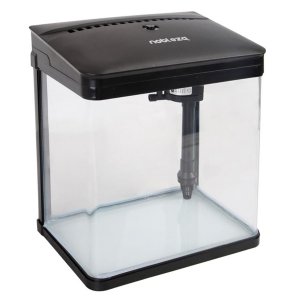 Mini Ενυδρείο - 14L με Φωτισμό LED, Αντλία Νερού και Φίλτρο, Μαύρο Nobleza 30019