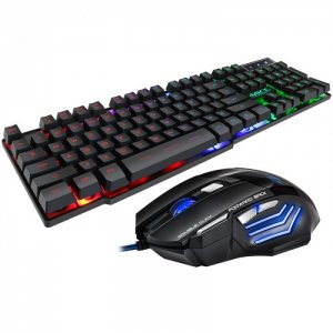 Gaming Πολυμεσικό Πληκτρολόγιο &amp; 7D Ποντίκι Ενσύρματα USB με LED Φωτισμό - iMice Keyboard and Mouse OEM