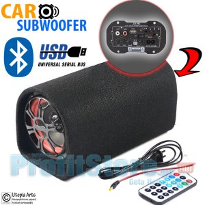 Αυτοενισχυόμενο Subwoofer 180W Αυτοκινήτου Bluetooth USB,SD,AUX,Fm Mp3 Multimedia Player Ηχείο 12,220V - RCA με Τηλεχειριστήριο OEM