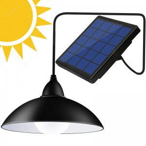 Αδιάβροχο Ηλιακό Φωτιστικό 500lm Οροφής LED Θερμού &amp; Ψυχρού Φωτισμού με Αυτόματη Ρύθμισης Έντασης Φωτός, Timer &amp; Χειριστήριο - Solar LED Lamp