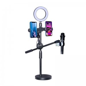 Επαγγελματικός Φωτισμός Ring Light Φωτογραφικό Δαχτυλίδι LED με Bάσεις για Kινητό &amp; Mικρόφωνο RK25 OEM