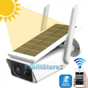 Mini Ηλιακή Αδιάβροχη Ασύρματη IP WiFi Κάμερα Full HD 1080p Εξωτερικού Χώρου με Νυχτερινή Λήψη, Ανιχνευτή Κίνησης, Ειδοποίηση στο Κινητό, Mic &amp; Ηχείο