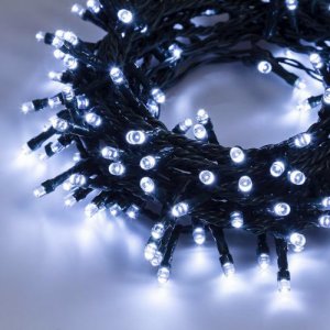180 LED Λαμπάκια με Μαύρο Καλώδιο - Λευκό Ψυχρό