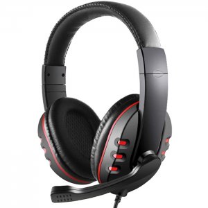 Ρυθμιζόμενα Gaming Ακουστικά On Ear Κεφαλής με Μικρόφωνο &amp; Jack 3.5mm - PC PS4 Headset Κόκκινο