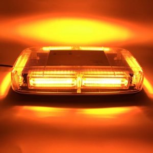 Μαγνητικός Πορτοκαλί Φάρος 6 LED Κεχριμπάρι Οροφής Οχήματος - Αδιάβροχο Φως Strobe Light Bar 12V - 24V