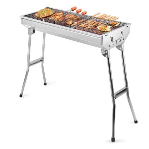 Φορητή Ψησταριά INOX που Διπλώνει 73x33cm για BBQ MD-009