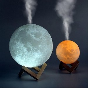 Φωτιστικό Moon Light &amp; Υγραντήρας 12cm με 3 Χρωματισμούς LED Αφής - Led Light Humidifier