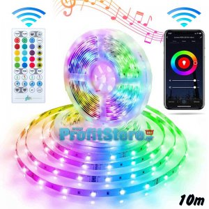 Έξυπνη Ταινία LED 10m (2x5m) Wifi με App Κινητού FunLit RGB Φωτορυθμικό SMD5050 USB 2.4GHz &amp; Χειριστήριο - Αυτοκόλλητος Ατμοσφαιρικός Φωτισμός
